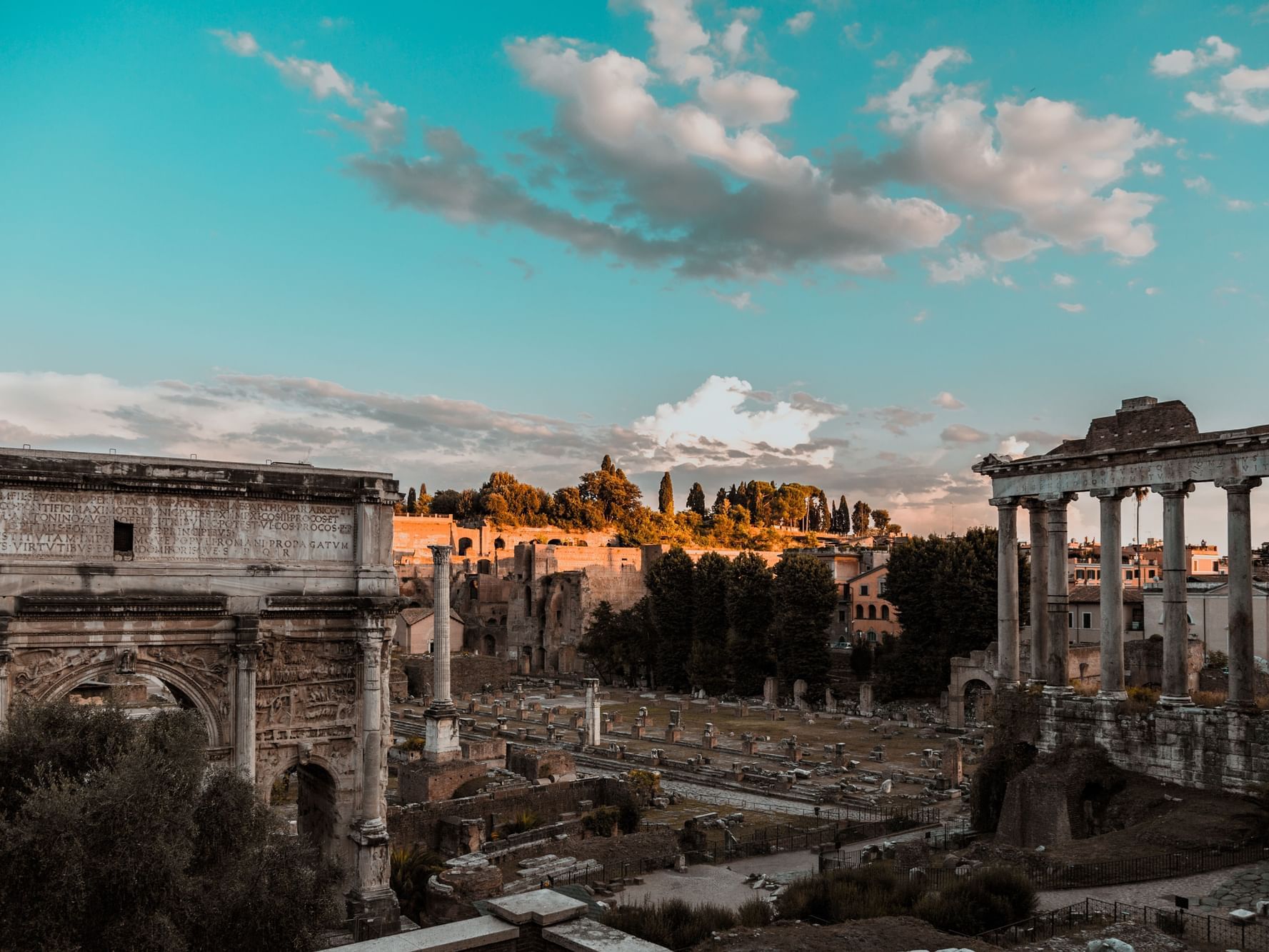 A historic site with ancient ruins in Roman Forum near Bettoja Hotel Massimo D´Azeglio