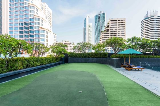 A Golf Course on the rooftop at Maitria Hotel Sukhumvit 18