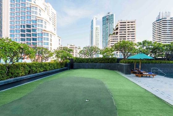 A Golf Course on the rooftop at Maitria Hotel Sukhumvit 18 