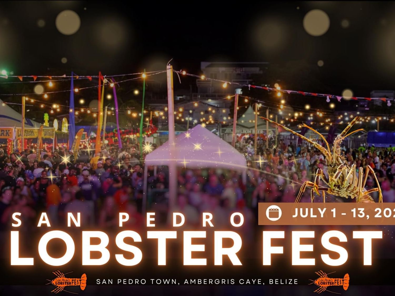 Belize's annual San Pedro Lobster Fest poster used at Alaia Belize Autograph Collection