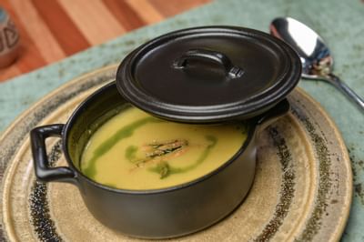 small pot with soup