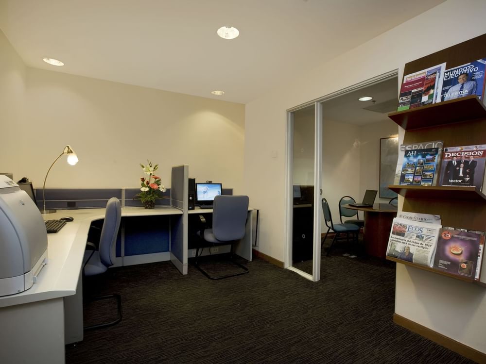 Interior of the Business Center at Fiesta Inn Hotels