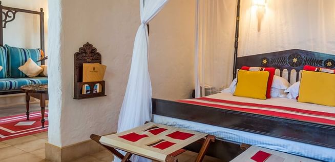 Lamu Suite with four poster bed at Serena Beach Resort & Spa