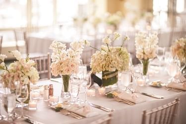 Table set for wedding reception