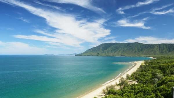 Aerial view of beach near Pullman Palm Cove Sea Temple Resort