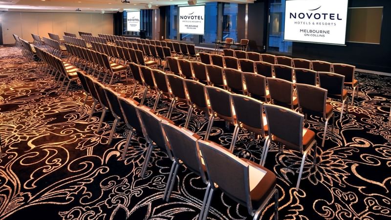 Chair setup on Australia Room 2+3+4 at Novotel Melbourne