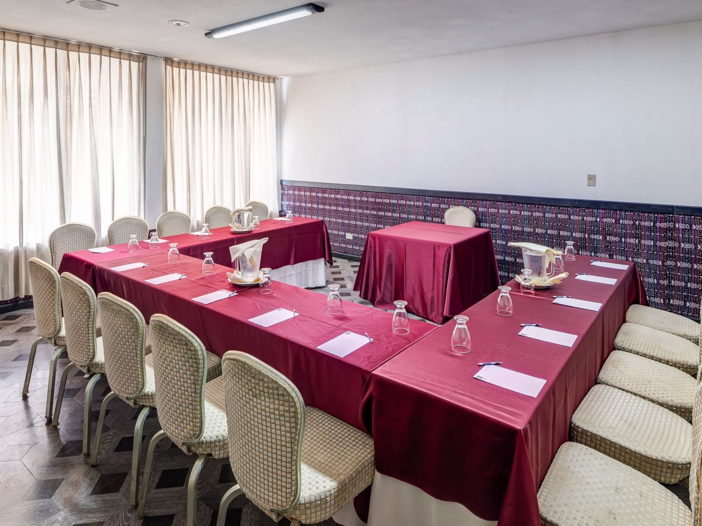 U-shaped table set-up in Atitlan at Porta Hotel del Lago