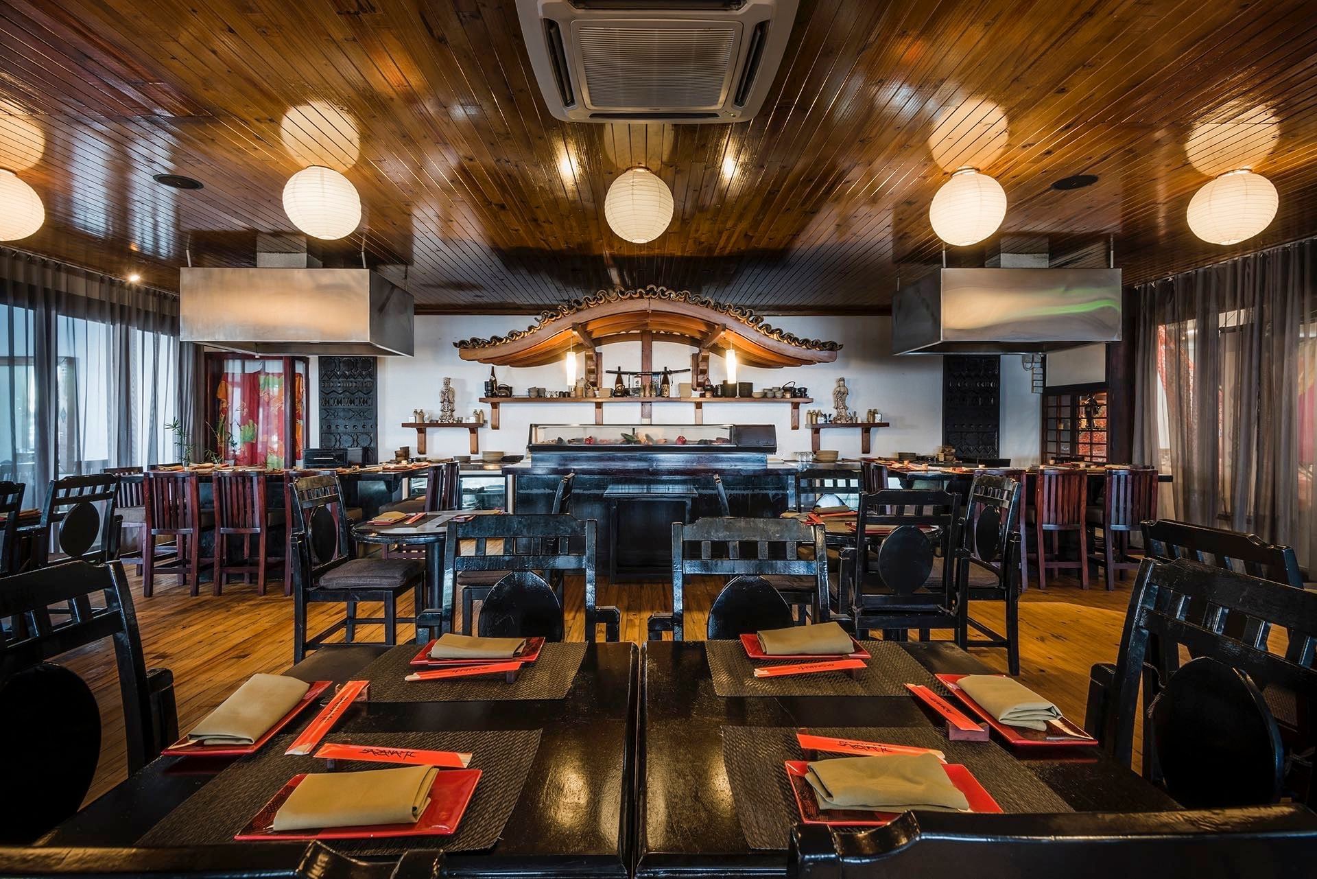 The Dining area in Sazanami Japanese restaurant at Warwick Fiji