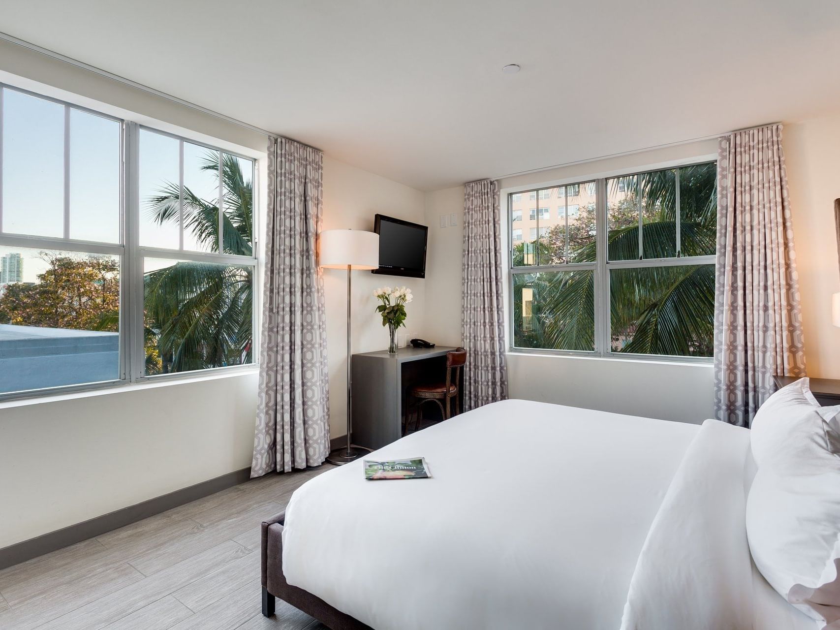 Interior of the bedroom in Bedroom King at Clinton Hotel South 