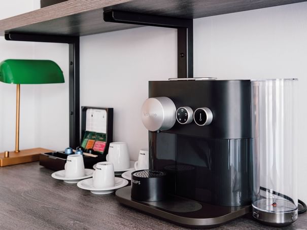 Coffee machine & cups in Superior Room at Hotel Berlin Berlin