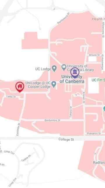 University Of Canberra Map Unilodge @ Uc - Campus West Student Accom