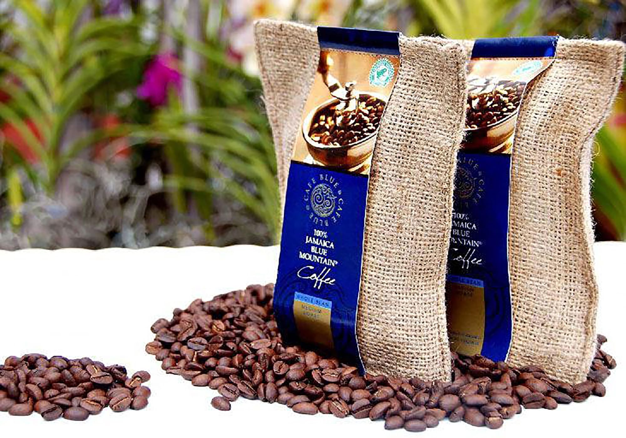 Portrait of a Jamaican Blue Mountain Coffee packet at Courtleigh Hotel and Suites