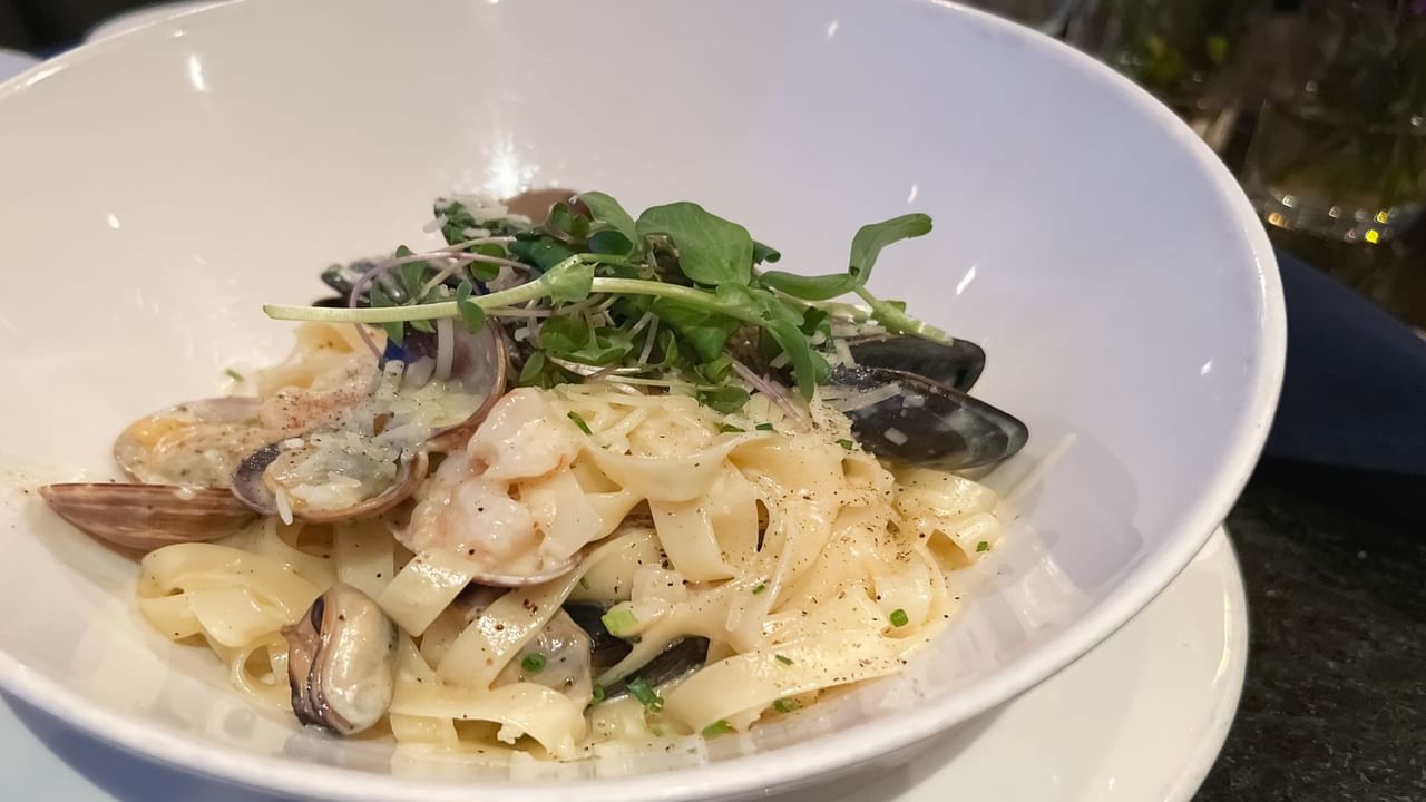 Seafood pasta at the Blue Crab