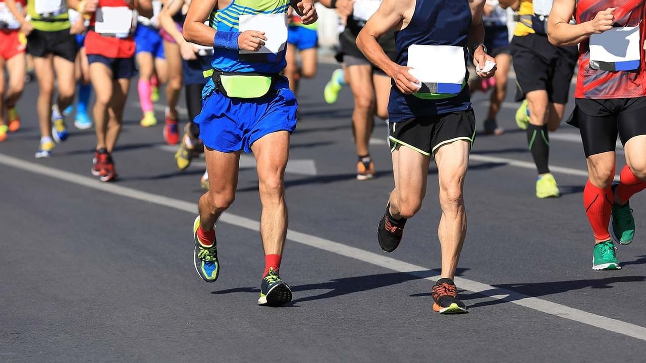 Legs running a marathon
