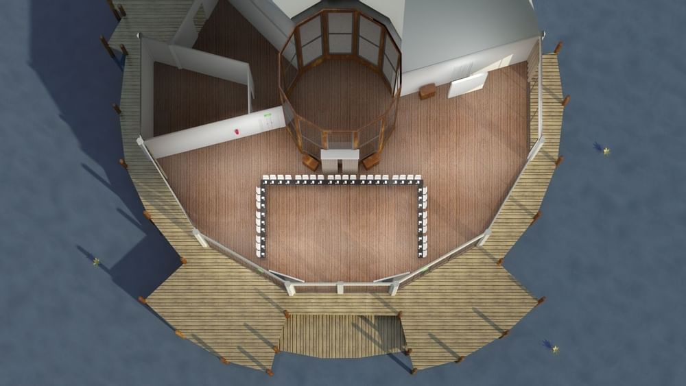 Top view of U shape set-up in Lily’s on the Lagoon at Novotel Sunshine Coast Resort