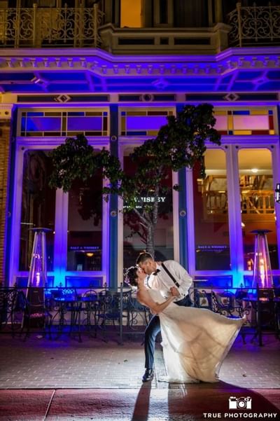 Bride and groom dancing at Horton Grand Hotel