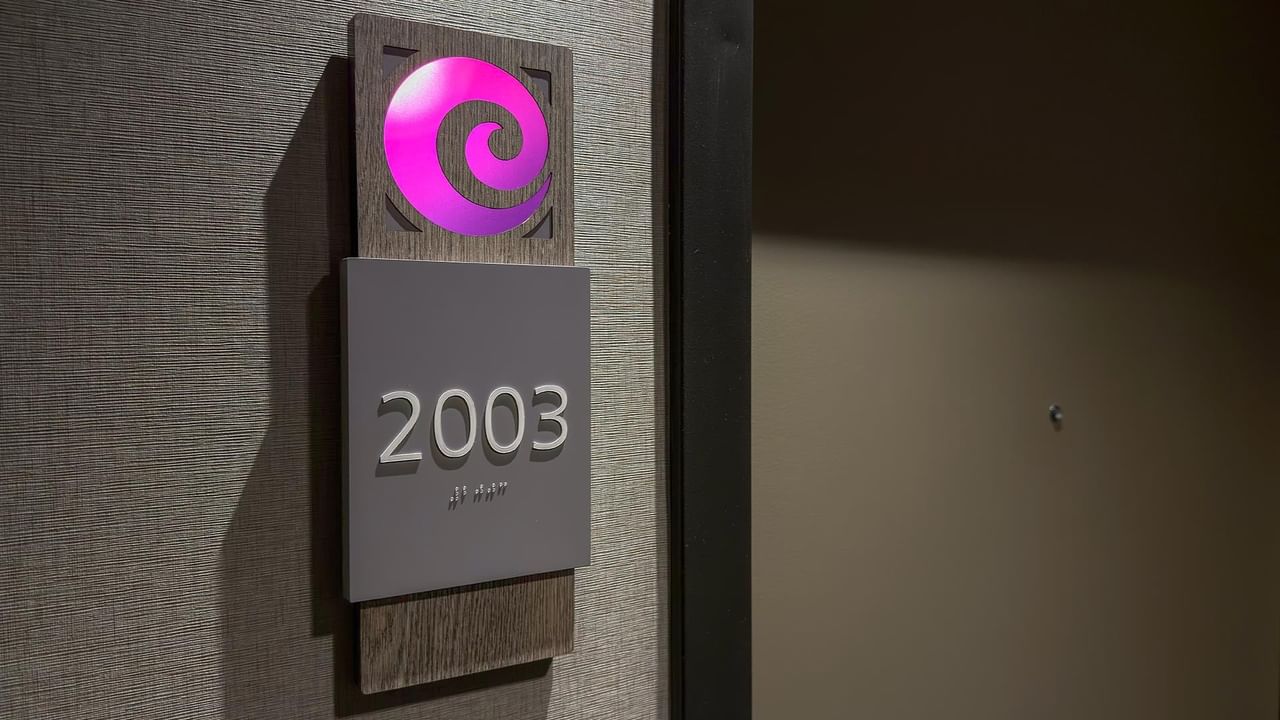 Hotel room sign