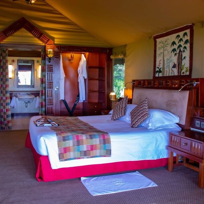 Interior of the Morani wing tent at Sweetwaters Serena Camp