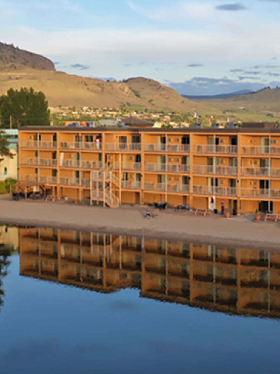 Coast Osoyoos Beach Hotel, hotel exterior on the waterfront in Osoyoos, BC
