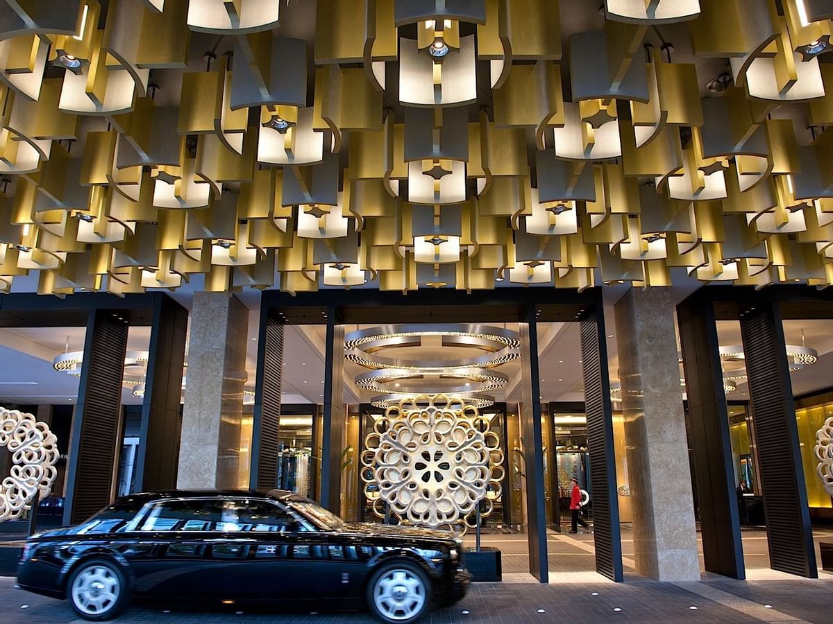 A car parked at the entrance of Crown Towers Melbourne