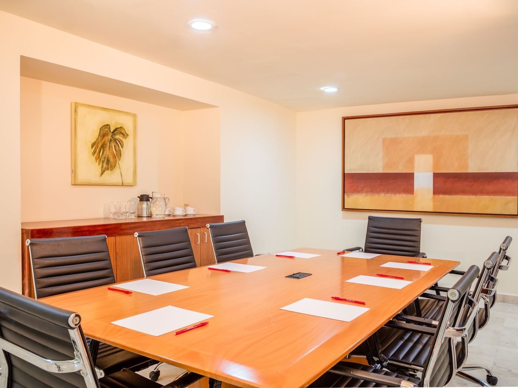 Conference table set up in Business Centre at Fiesta Inn Hotels