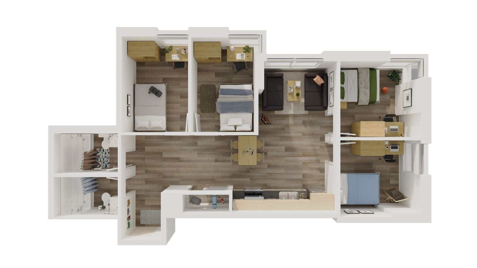 Laurent: 4 Bed 2 Bath Layout F