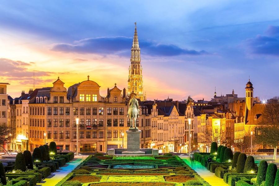 uitzicht op Brussel vanaf de Mont des Arts