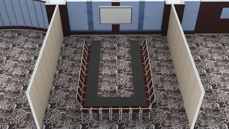 3D model of a meeting with u shaped setup at Novotel Melbourn
