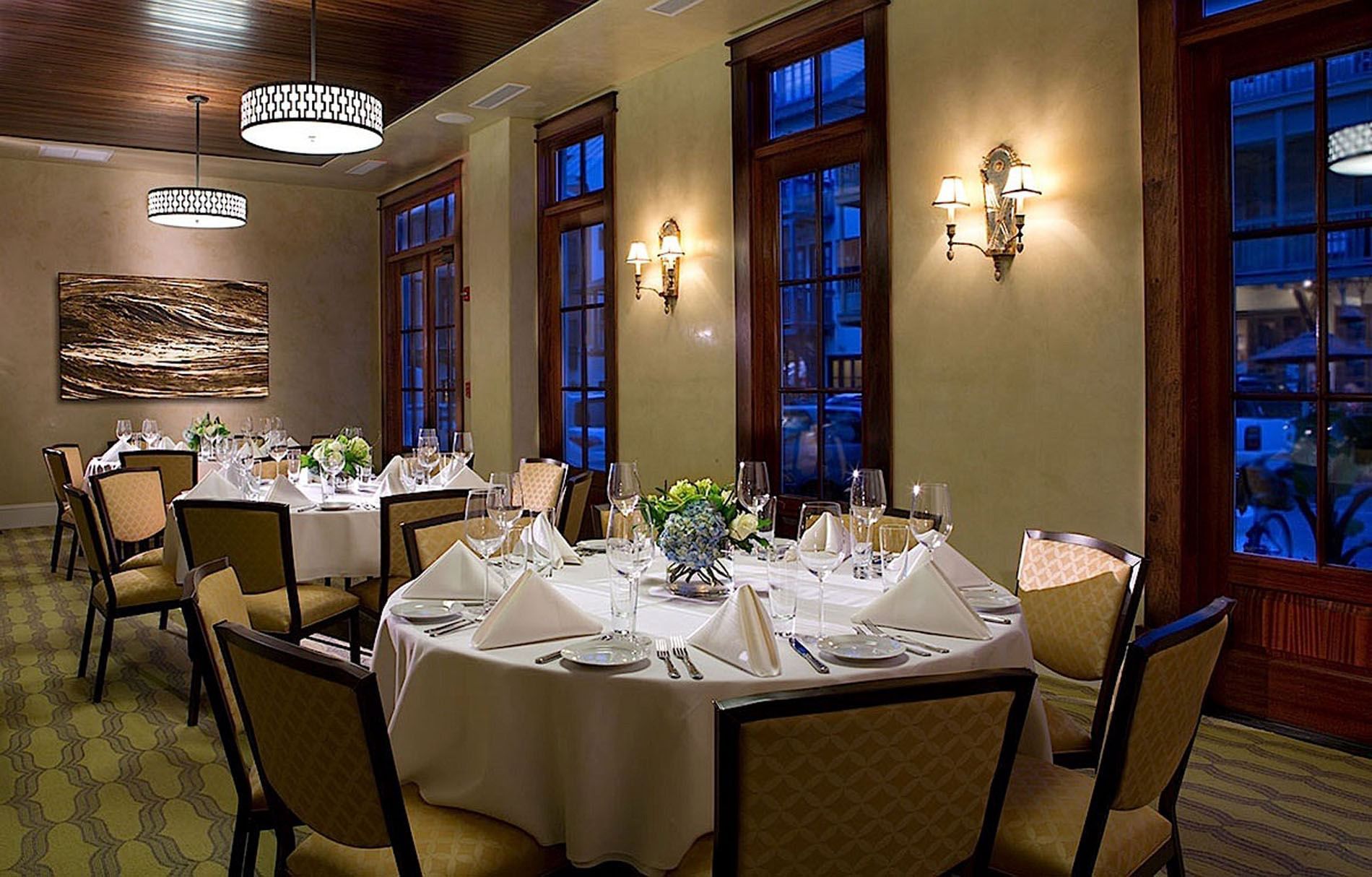 Interior of Table setting in Hemingway Room at The Pearl Hotel