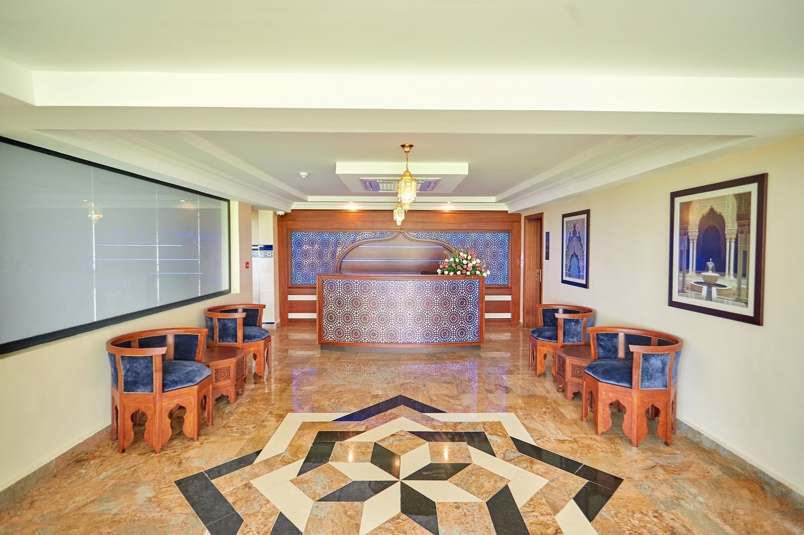 A Reception table in the hotel at Goma Serena Hotel