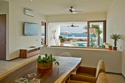 Living & dining area in a room at Marea Beachfront Villas