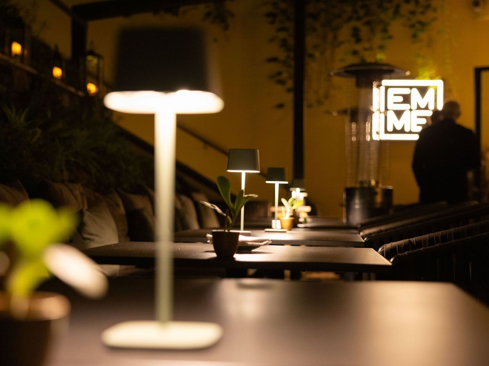 The dining area arranged at EMME Restaurant