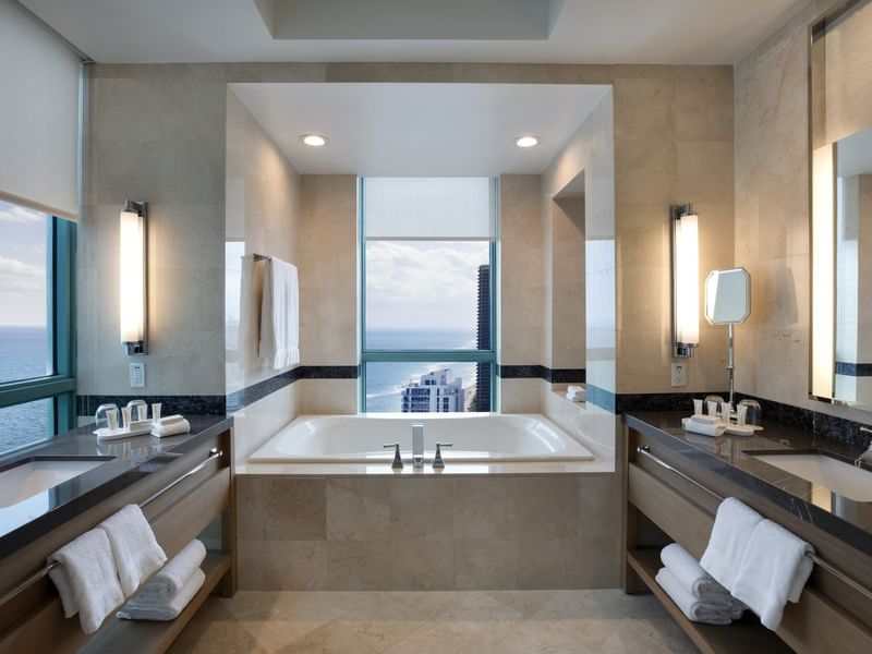 Bathroom Vanity of Oceanfront View suite at The Diplomat Resort