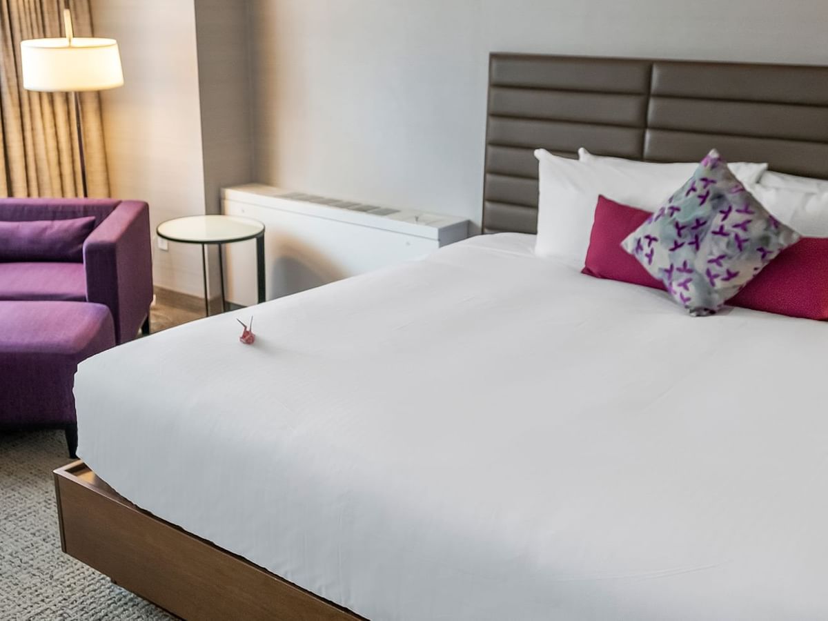 Bedroom in a hotel suite