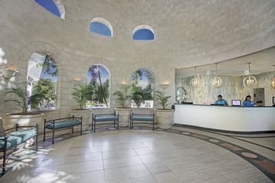 Front desk in the lobby area at Bougainvillea Resort