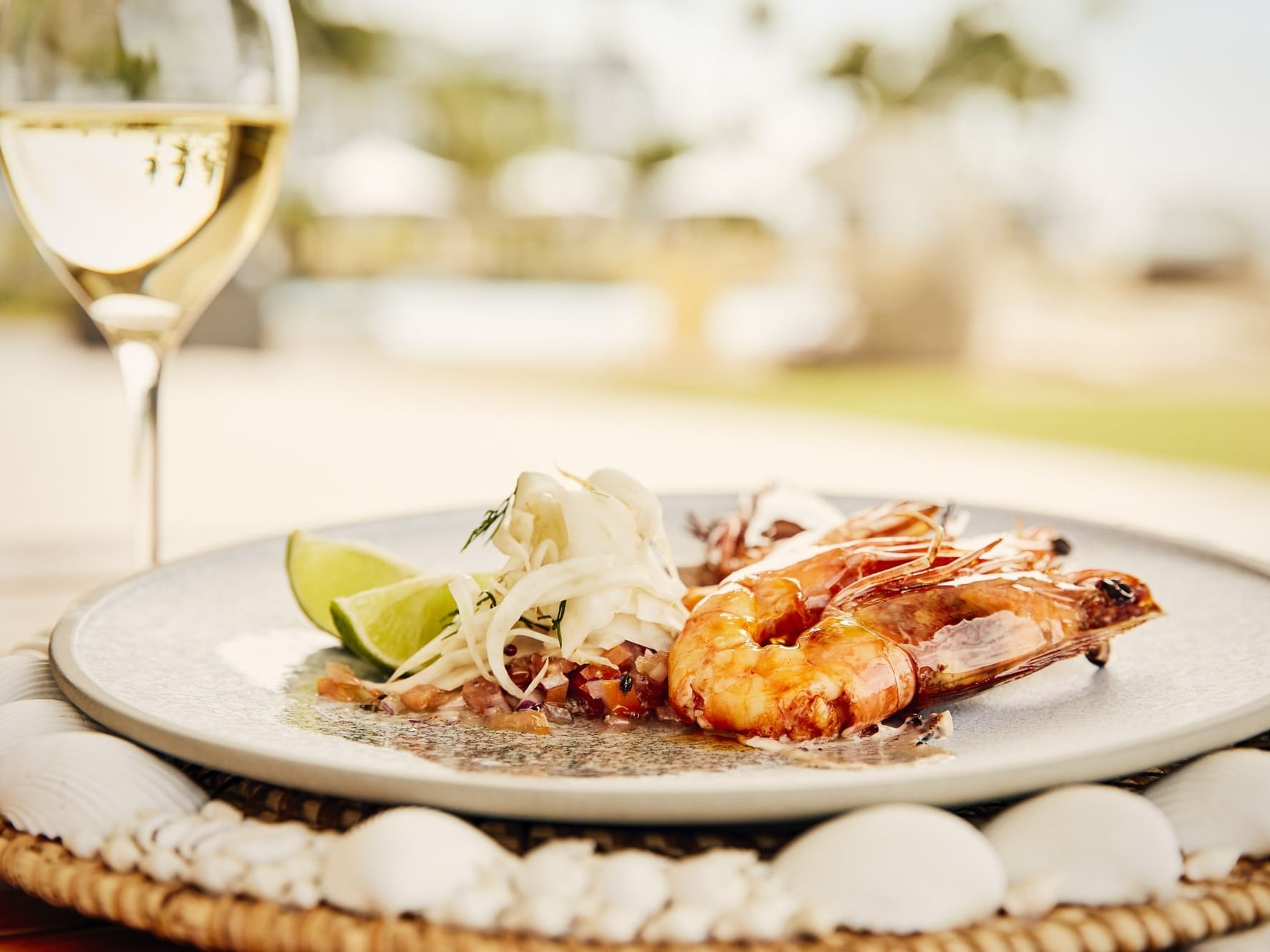 King Prawns dish in Inkstone Kitchen at Daydream Island Resort