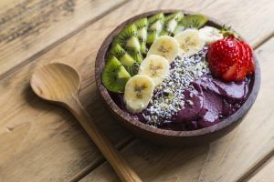 Close-up of an Acai bowl served at Rosen Inn International