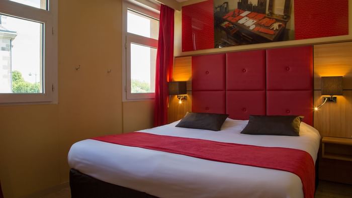 Interior of the Suite bedroom at Hotel Le Boeuf Rouge