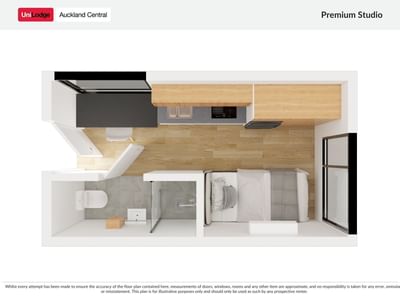 UL Auckland Central Floorplan Premium Studio