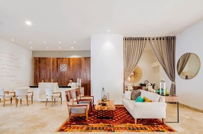 Modern interior of lobby with reception area at Villa Premiere Boutique Hotel & Romantic Getaway
