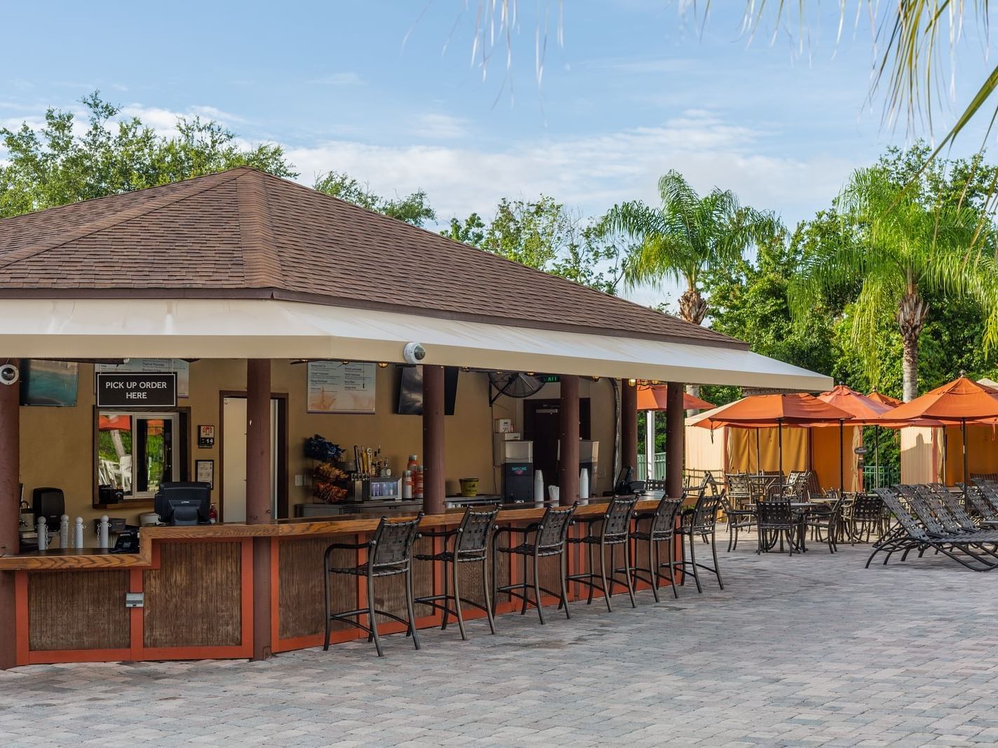 Bar area of Aloha Tiki Bar & Grill at Mystic Dunes Resort