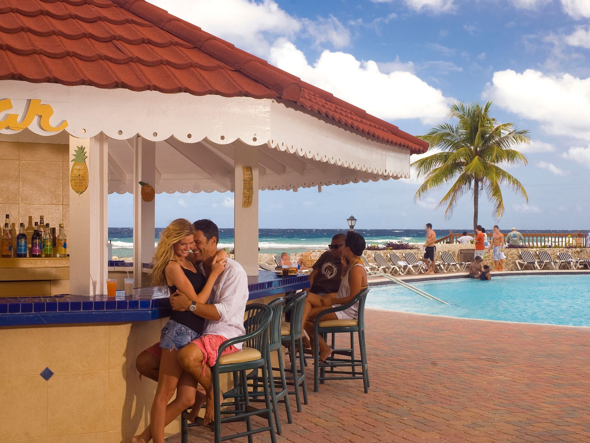 Couples at Barefoot Bar & Grill in Holiday Inn Montego Bay