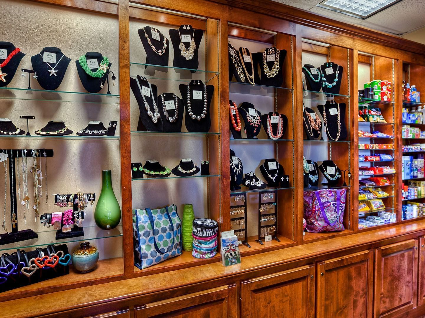 Jewelry displayed in a Gift Shop at Music Road Resort