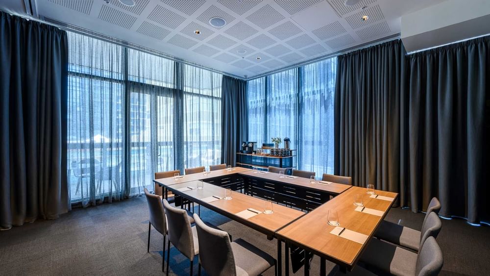 Boardroom setup in Guilford Lane 2 at Melbourne Central