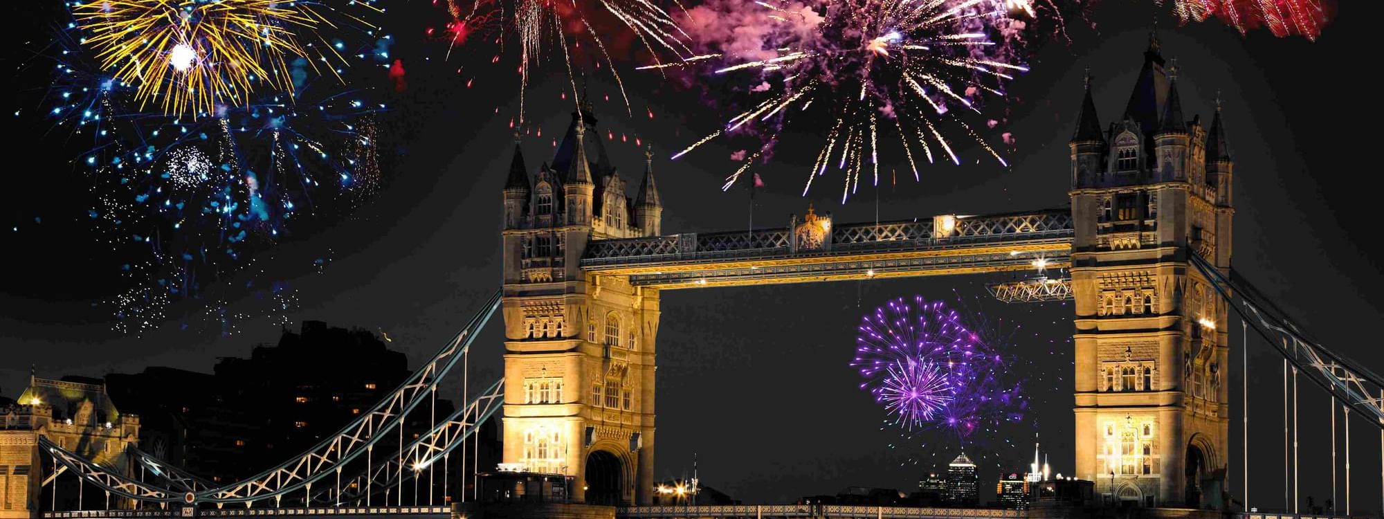 New Year's Eve celebration in London with fireworks near Warwick Hotels & Resorts