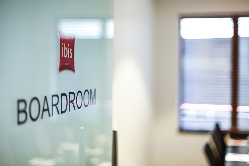 Boardroom door with logo at ibis Sydney World Square Hotel 