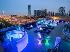 The bar area on a rooftop terrace at 2 Seasons Hotel & Apt