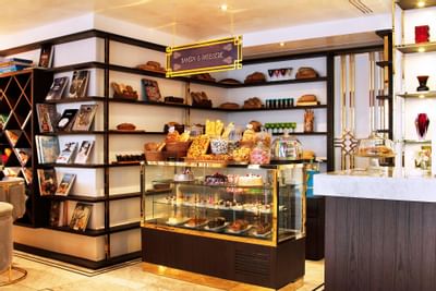 View of the pastry shop with foods at Tamani Marina Hotel