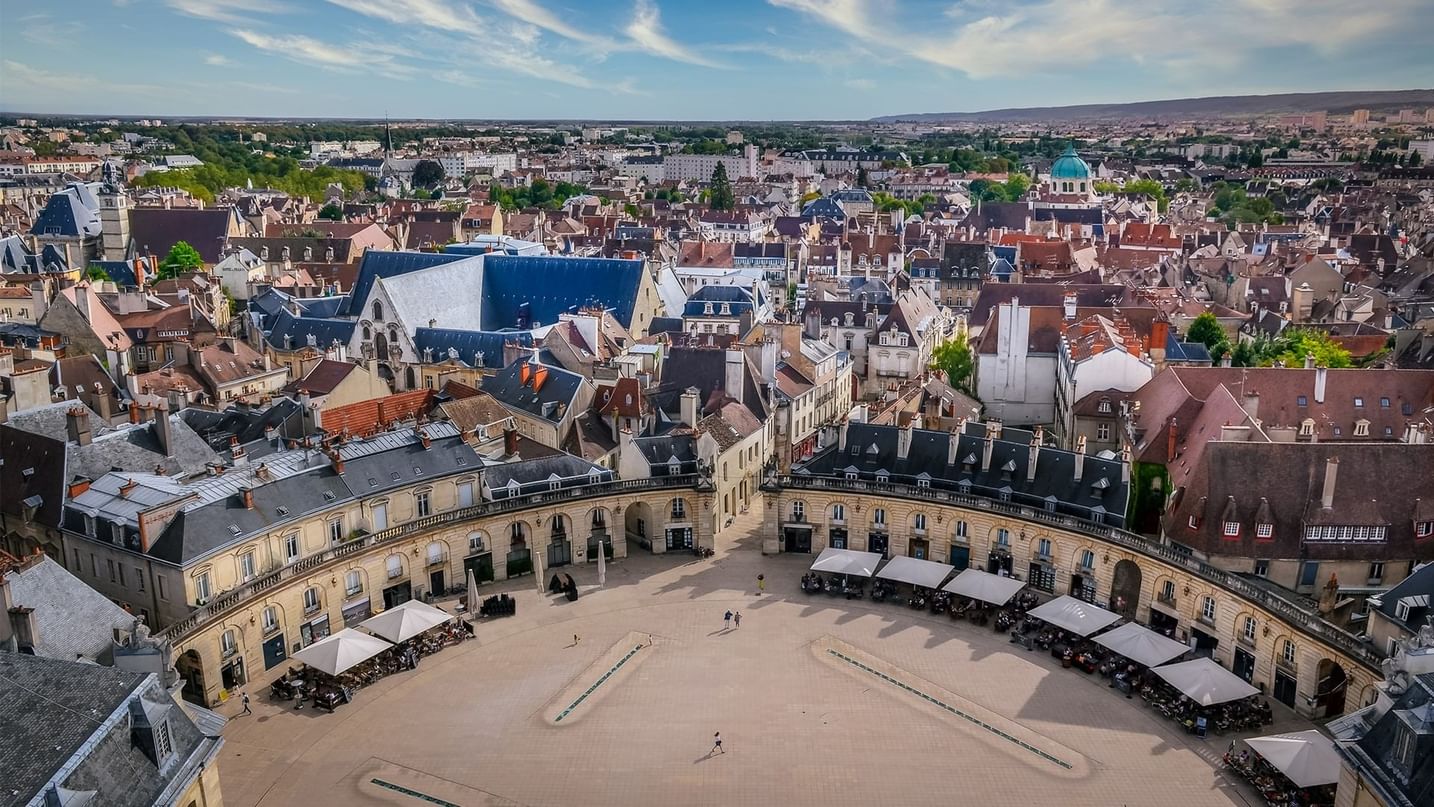 Vue aérienne de Bordeaux près des Hôtels Oceania