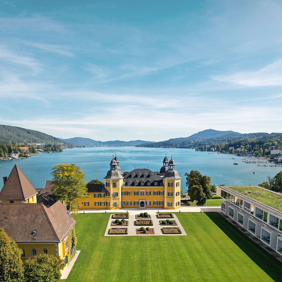 The aerial view of the surrounding at Falkensteiner Hotels